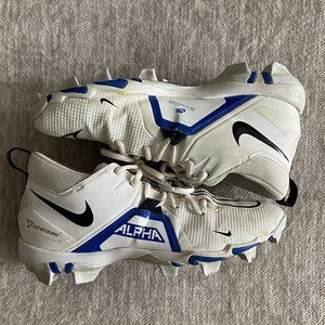 Used Nike Alpha Menace Pro 3 Football Cleats White/Black/Blue Men’s 9